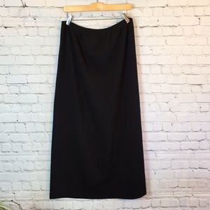 CC Hughes Long Black Maxi Skirt Side Slit Large